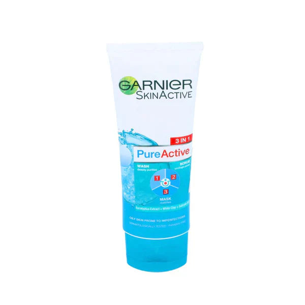 GARNIER PURE ACTIVE 3IN1 FACE WASH 100ML