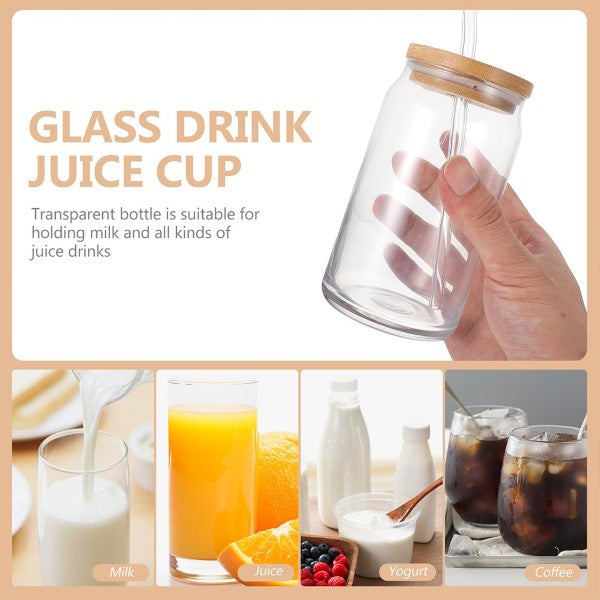 Water Glasses Drinking Beverage Cup Mason Storage Jars Transparent Cups Can Juice