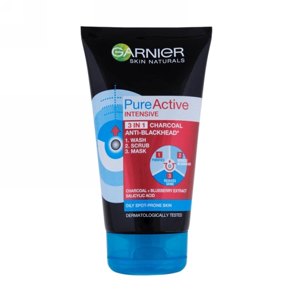 GARNIER FACE WASH CHARCOAL 100ML